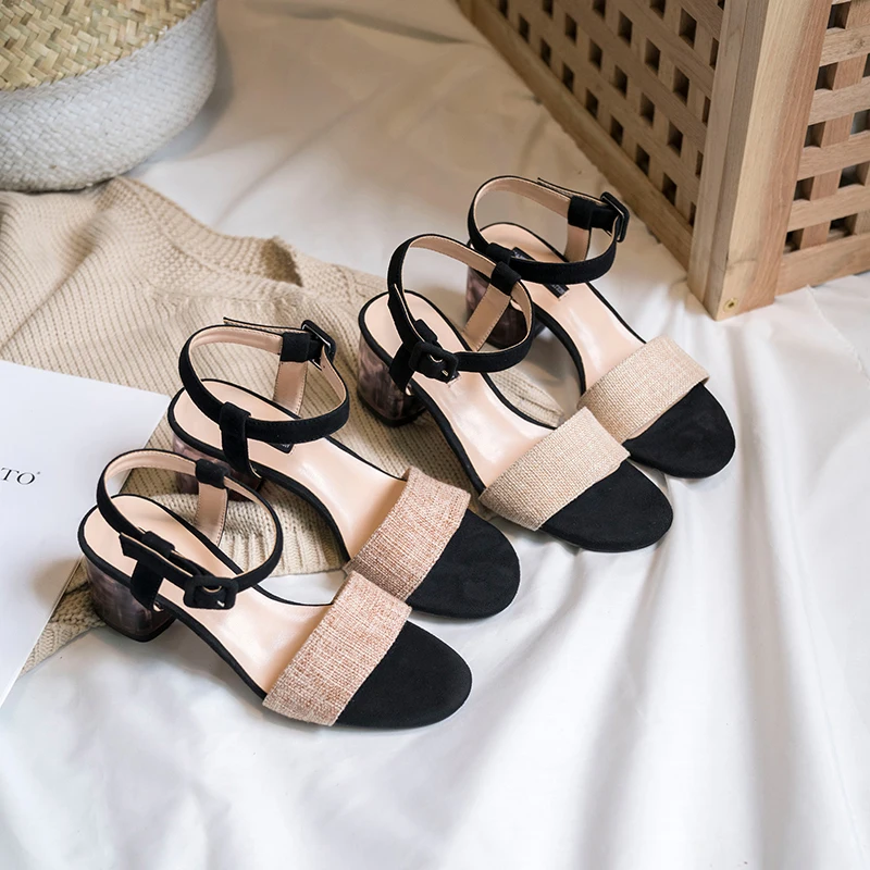 Frau Weibliche Party dark Apricot Offene Sandalen Sommer Light Apricot Farbe Ankle High Wildleder Strap Kind Spitze Mode Wetkiss Heels Schuhe Frauen SvZWg