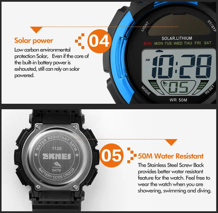 skmei solar watch instructions