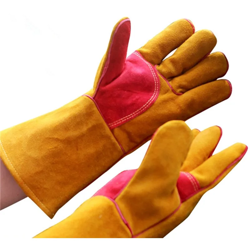 BBQ Leather Grill Gloves Heat Resistant Catering Cook Baking Oven