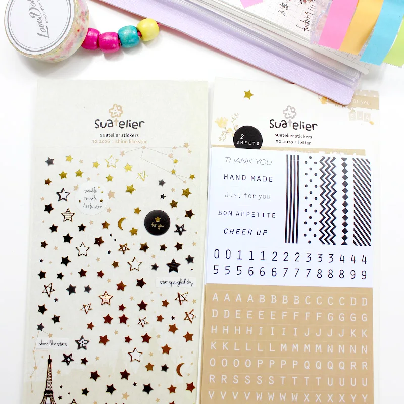 

Planner Accessories Star & Words Item Style Sticker DIY Diary Notebook Sticker