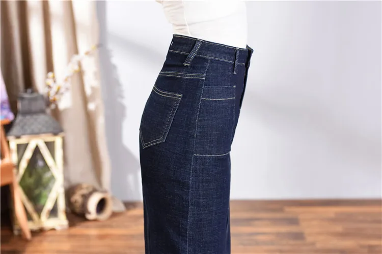 LXMSTH XS-8XL джинсовые юбки-карандаш для женщин s плюс размер весна осень новая высокая талия стрейч тонкая сплит женская джинсовая юбка миди