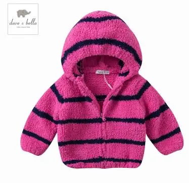 139db Dave Bella детские толстовки одежда для малышей Верхняя одежда девочек пальто мальчиков синель куртка - Цвет: Rose navy