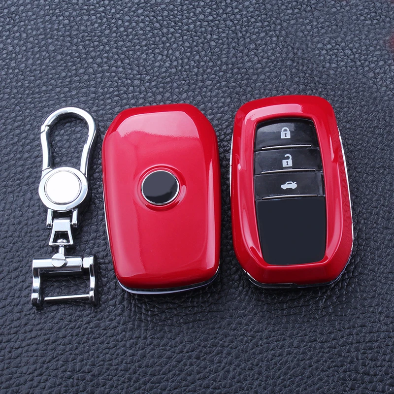 

Paint Craft Car key cover case holder ring chain ABS+alloy For Toyota Highlander Reiz Corolla Camry Levin