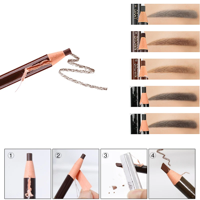3 Pcs Eyebrow Pencil Waterproof Tattoo Pen Soft Coloured Long Lasting Natural Makeup Product Cosmetics Cheap Brand Wholesale 2