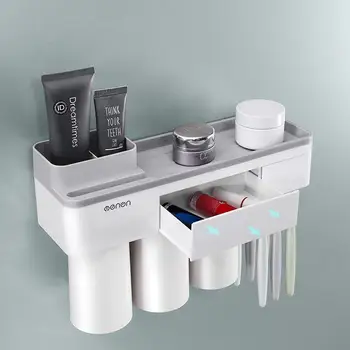 

Magnetic Adsorption Cup Inverted Toothbrush Holder Set for Makeup Cleanser Phone Toothpaste Storage