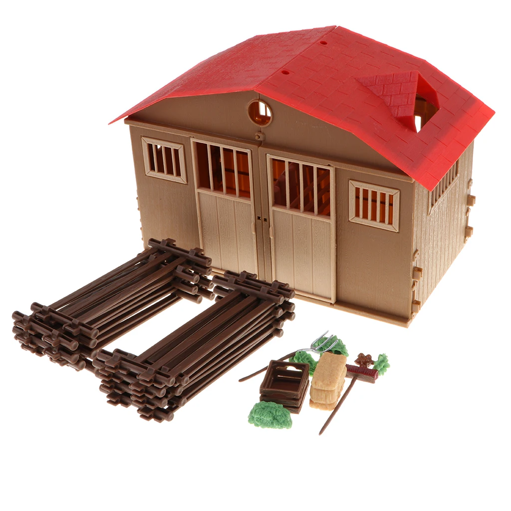 DIY Assembling Farm Cabin Paddock Scene Building Kits Kids Children Educational Toy