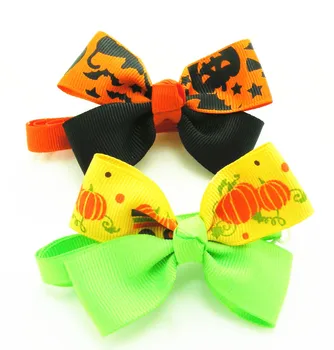 

50PC/Lot Halloween Dog Bow Ties Ribbon Dog Ties Collars Holiday Dog Neckties Pet Supplies