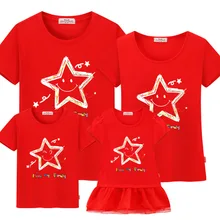 Family matching clothes 2017 summer cotton Short-sleeved t-shirt mother and daughter family matching outfits mommy me son look
