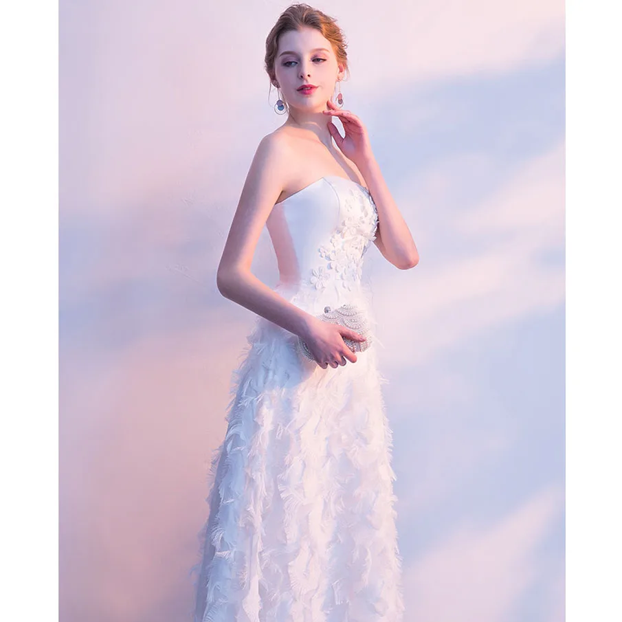 Ceewhy без бретелек Vestido De Festa avondjurk элегантное вечернее платье длинное платье для выпускного вечера вечерние платья белые вечерние платья