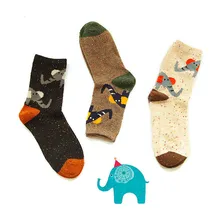 Осень-зима, женские носки, забавные мультяшные милые носки со слоном для девушек, шерстяные теплые носки Kawaii Meias Calcetines