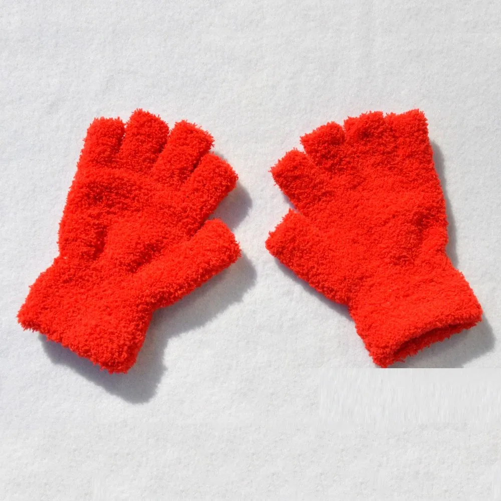 Дом и гнездо 1 пара женские мужские унисекс перчатки рукавицы без пальцев флис половина пальцев пушистые взрослые теплые зимние выступления деятельности#0321