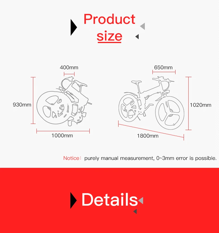Clearance Foldable Two Wheel Electric Scooter Electric Bicycle Mountain Folding Electric Bike 48V 350W/500W for Adults 14
