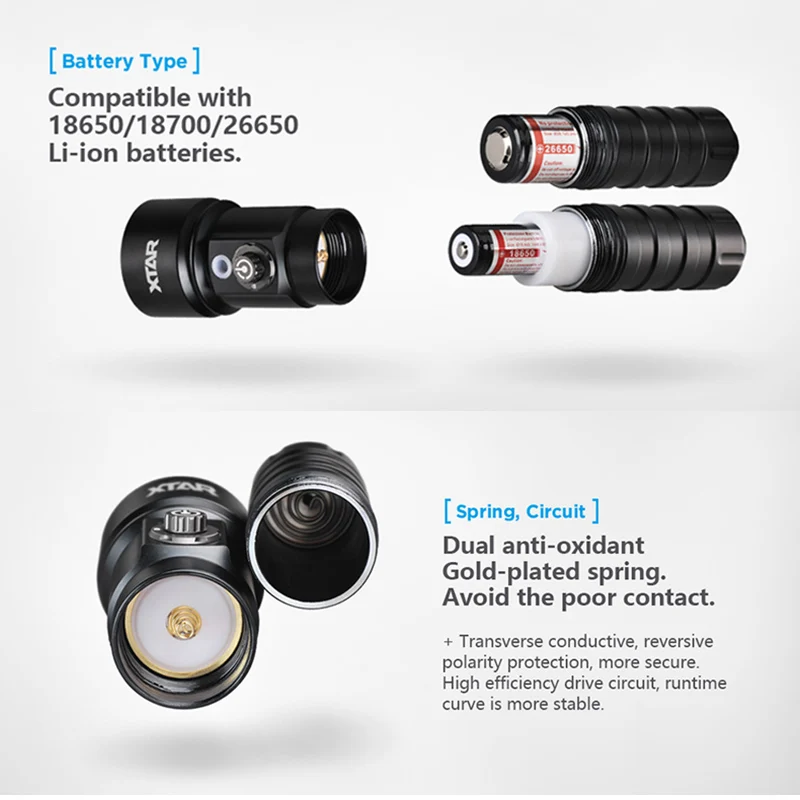  XTAR 1100LM D26 Diving Flashlight XM-L2U3 Portable Scuba Dive Light Torch 100M Underwater IPX8 LED  - 32971342834