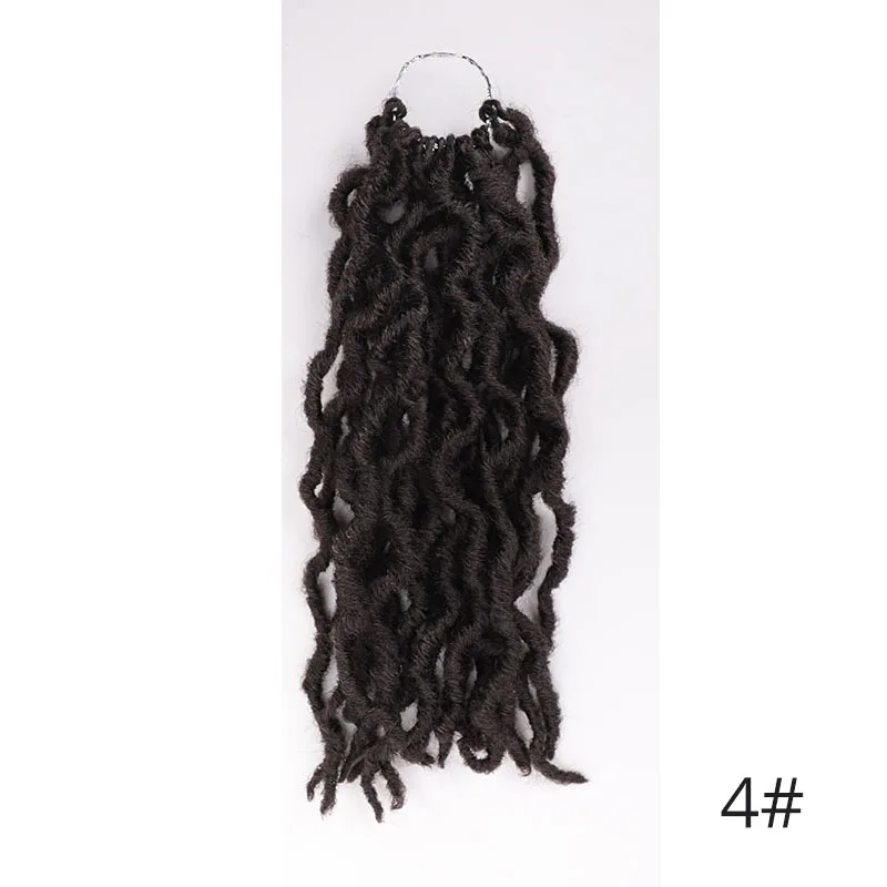 Doris beauty 12 дюймов Nu Locs Goddess Faux Locs кудряшки Exntension синтетические предварительно оплетенные мягкие косички для женщин коричневый черный - Цвет: #4