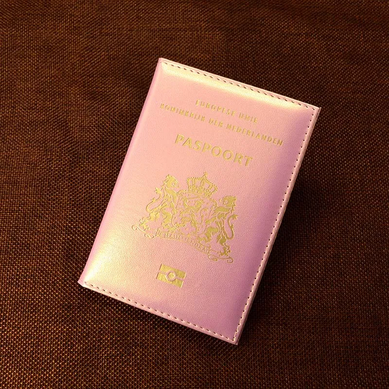 Модный милый чехол Nederland Paspoort для женщин, розовый чехол для паспорта, чехол для путешествий из искусственной кожи, чехлы для паспорта - Цвет: Розовый