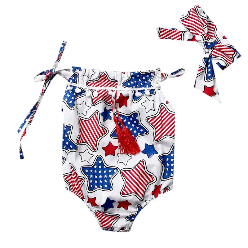 Stars Newborn Toddler Baby Girls Bodysuits Clothes Little Girl Halter