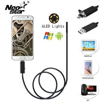 

Miniature Waterproof Camera with Led Endoscope Magnet Suction Needle for Pipeline Car Room Checking Support xiaomi Android PC
