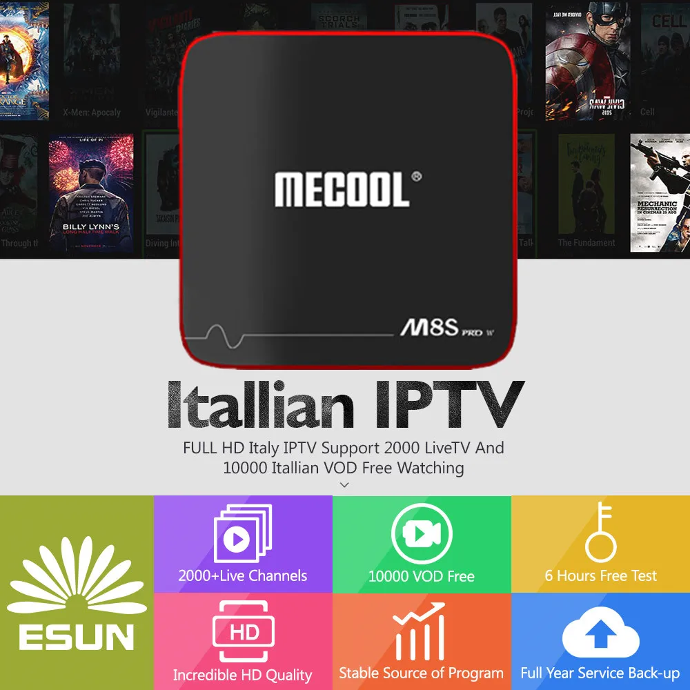 

SATXTREM MECOOL M8S W PRO Android 7,1 With1 Year Albania French Germany Portugal IPTV EX-YU XXX 7000+VOD set top box