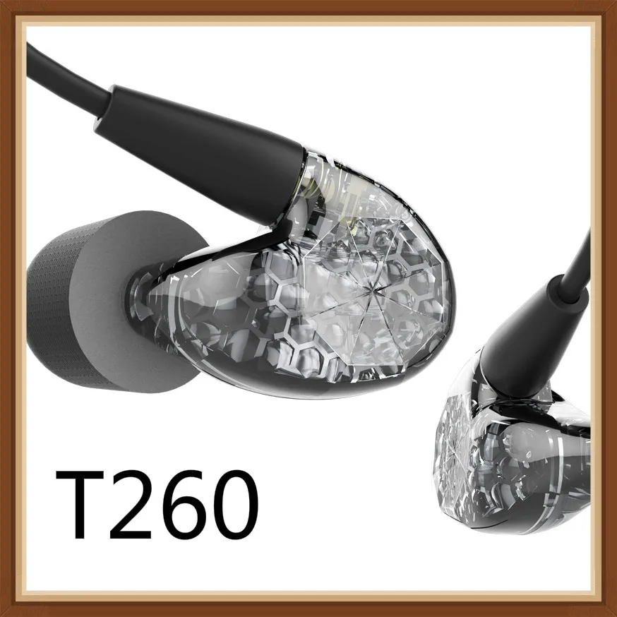 

AUDIOSENSE T260 Detachable Cable MMCX Design 2 Knowles Balanced Armature 2BA Hifi Music Monitor Earphone for IOS and Android