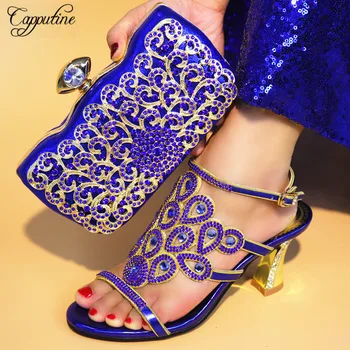 

Capputine Free Shipping African High Heels Party Shoes And Matching Bag Wonderful Design 2018 Wedding Shoes And Bag Set TX-25