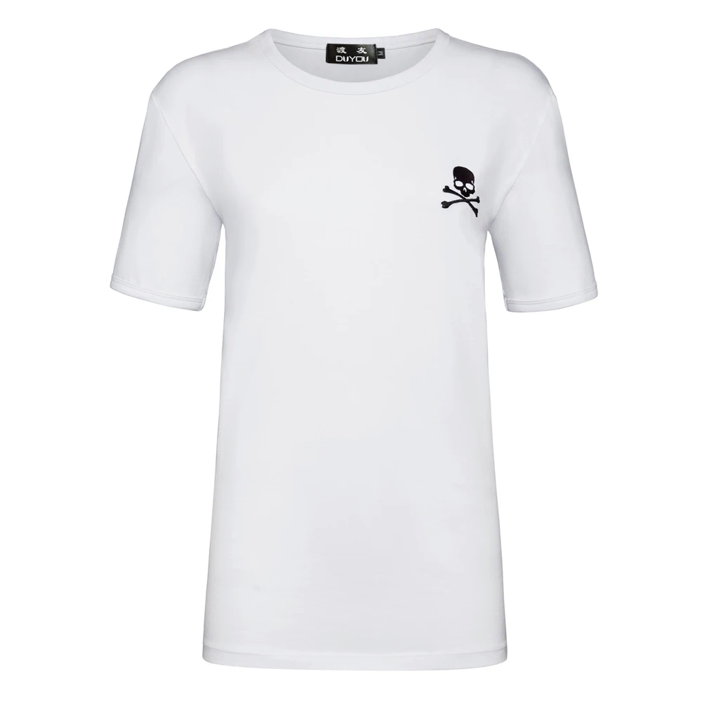 PP Bag Packaging!Mens Designer Brand T Shirts Summer Basic Solid T-shirt Men Embroidery Skull Male 100% Cotton Top Tees | Мужская одежда