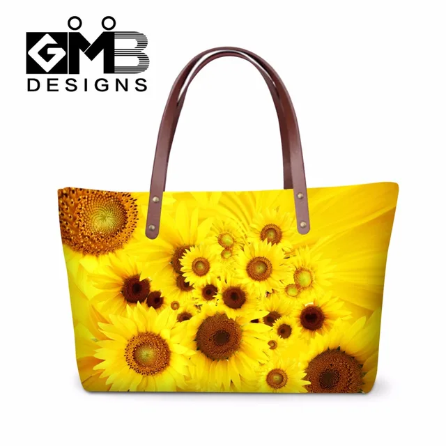 Sunflower 3d Pattern Shoulder Handbags For Women Stylish High Heat Sunflower 3d Pattern Shoulder Handbags For Women Stylish High Heat Tote Bags S