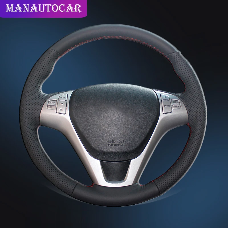 

Car Braid On The Steering Wheel Cover for Hyundai Rohens Coupe 2009 Rohens Coupe Auto Steering Wheel Cover Leather Car-styling