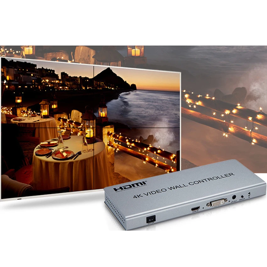 Video wall controller 2x2 1 HDMI/DVI Input 4 HDMI Output 4K TV Processor Images Stitching 4 TV Shows a Screen Splicing