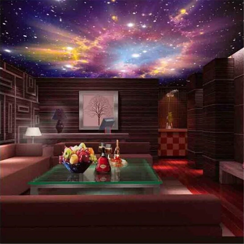 Beibehang настроить Вселенная звезда Большая фреска спальня гостиная ТВ фон обои минималистский 3D потолочные обои с изображением неба