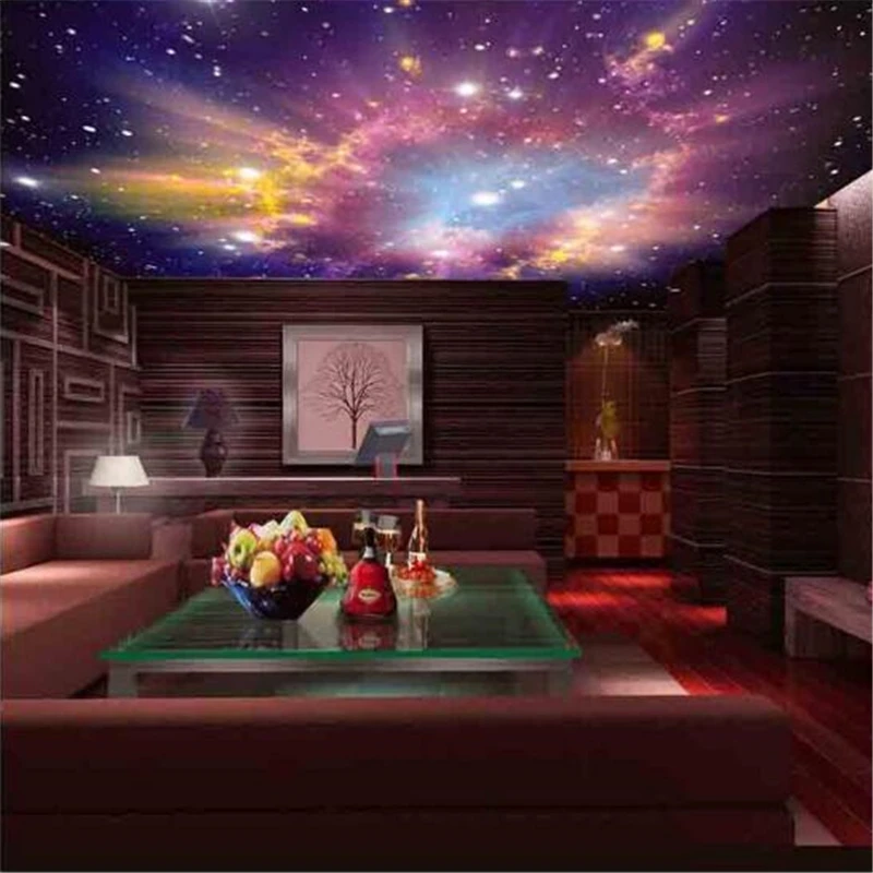 

beibehang Customize universe Star large mural bedroom living room TV background wallpaper minimalist 3D sky ceiling wallpaper