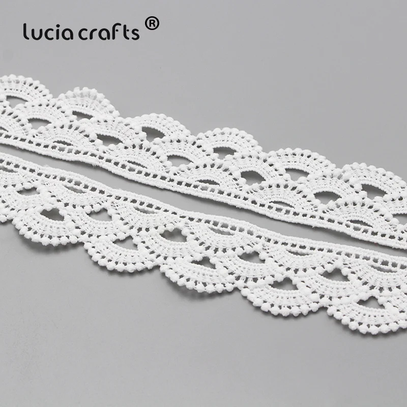 Lucia crafts 2y/лот 33 мм белые вышитые кружевные тканевые ленты для свадебного декора для самостоятельного пошива одежды аксессуары N0702