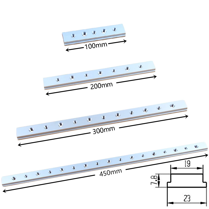 Стандартный Алюминий ползунок 100/200/300/450 мм торцовочные пилы Т-образное гнездо для дорожка t-образный циркулярные станки фрезерный станок ленточная пила для резки