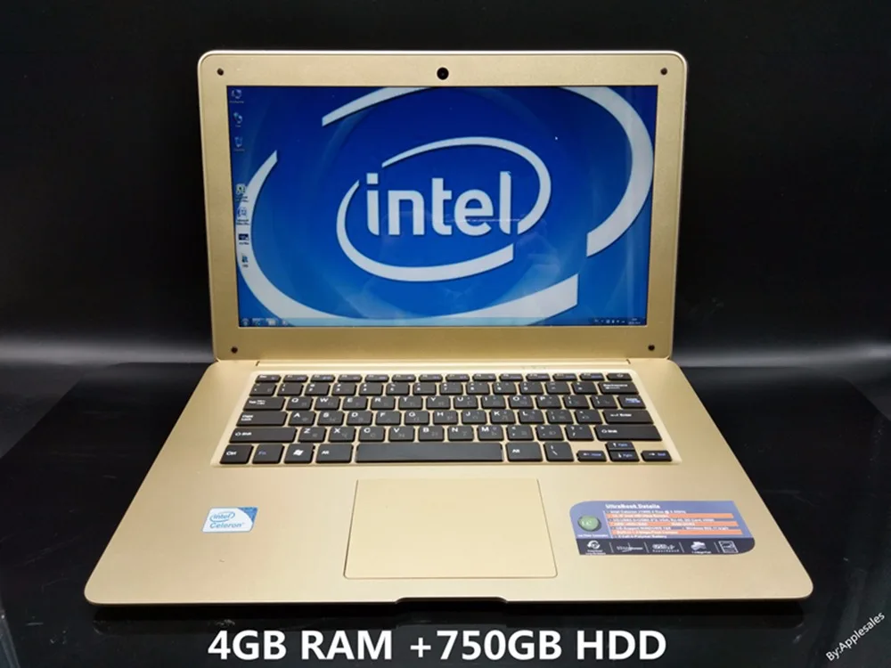  1920*1080P Windows8/7/10 14 inch Gaming laptop notebook Intel J1900 Quad Core 4GB DDR3 750GB HDD Webcam slim netbook with USB3.0 