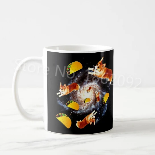Кофейная кружка Black Galaxy Corgi Taco чайная чашка забавные космические корги с собакой