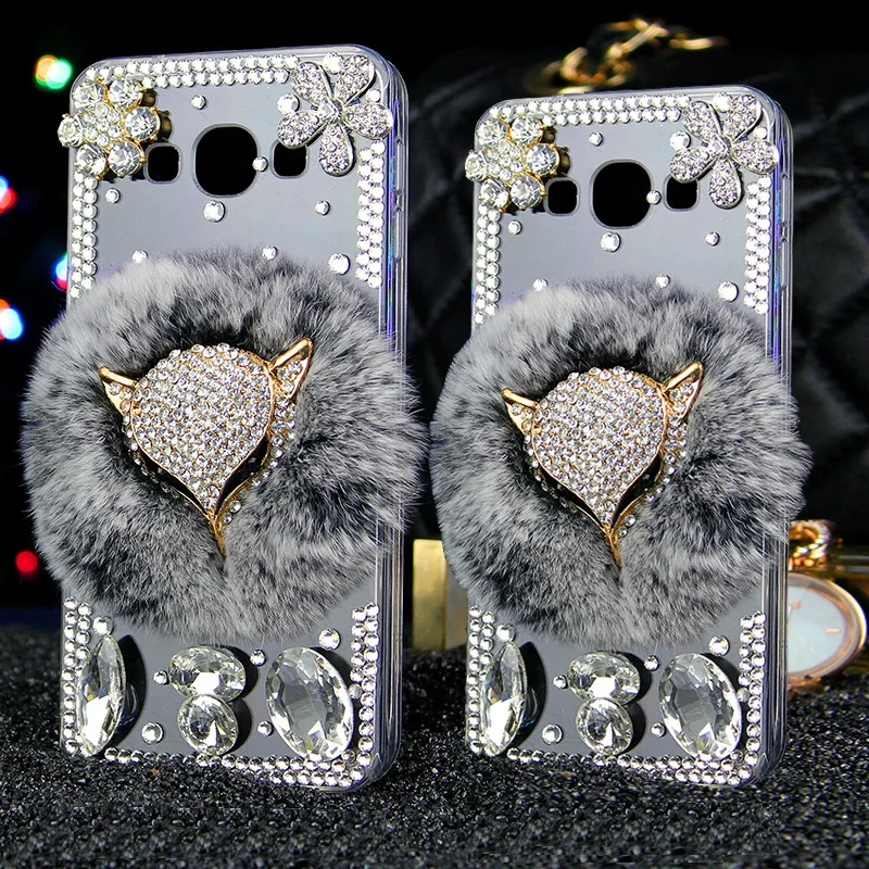 

Real Fur Rhinestone Case For Samsung S10 S10 plus 5G S9 S9P A70 A50 A30 A40 A60 M10 M20 A10E M40 A20E A6S A9S J6 J4 Plus Funda