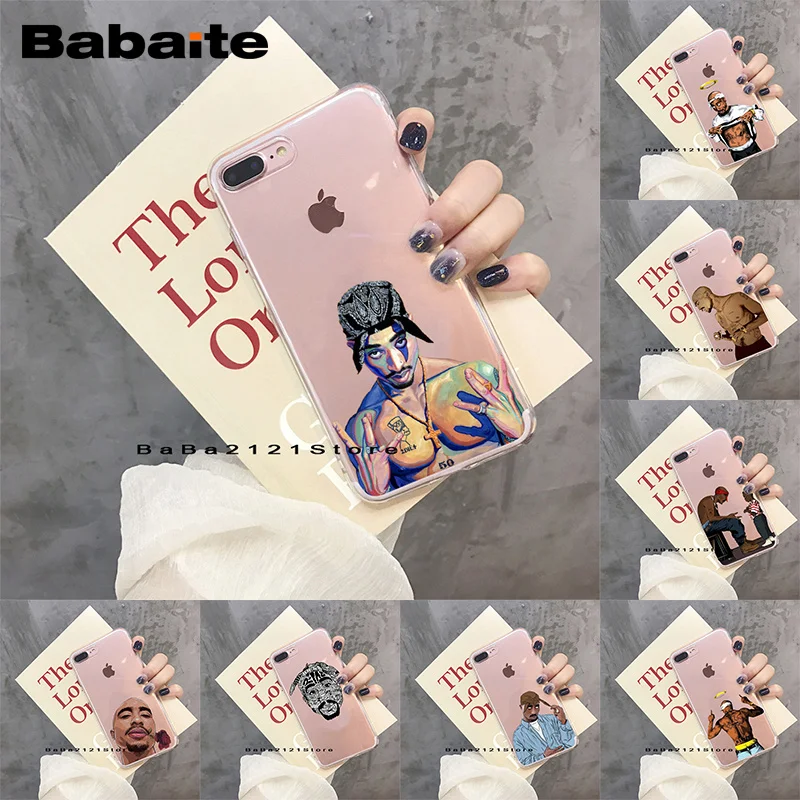 

Babaite 2Pac Makaveli Tupac Amaru Shakur Soft silicone Phone Cover Case For iPhone 5 5S SE 6 6S 6Plus 6S Plus 7 7Plus 8 8Plus X
