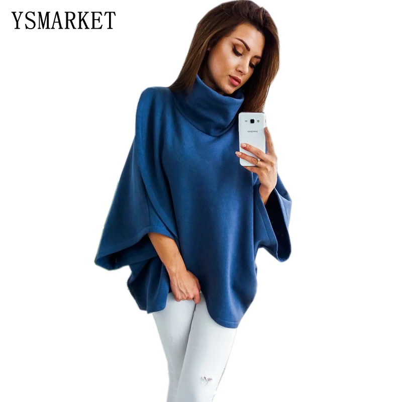 YSMARKET Autumn Winter Asymmetrical Warm Turtleneck