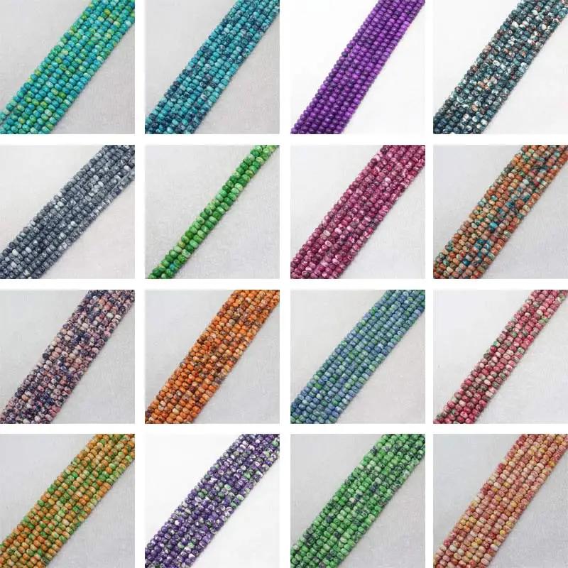 

Мини. Заказ 7 долларов США! 4x6 мм Разноцветные снежные нефритовые камни Рондель счеты из бисера DIY Изготовление ювелирных изделий свободные бусины 15 дюймов