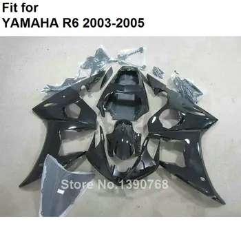 

New motorcycle fairing kit for Yamaha YZF R6 2003 2004 2005 glossy black plastic fairings set YZFR6 03 04 05 BC85