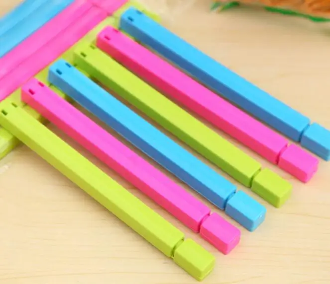 

6Pcs/Lot 15cm Househould Food Snack Storage Seal Sealing Bag Clips Sealer Clamp Food Bag Clips Kitchen Home Close Clips LF 194