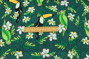 

1 yard cotton Toucan DIY fabric curtain cloth pillow width 140cm sewing home textiles decoration