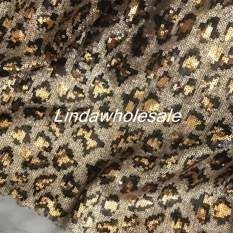 Leopard sequin fabric embroidered dress sequin cloth,sewing materials,125cm*50cm/pcs