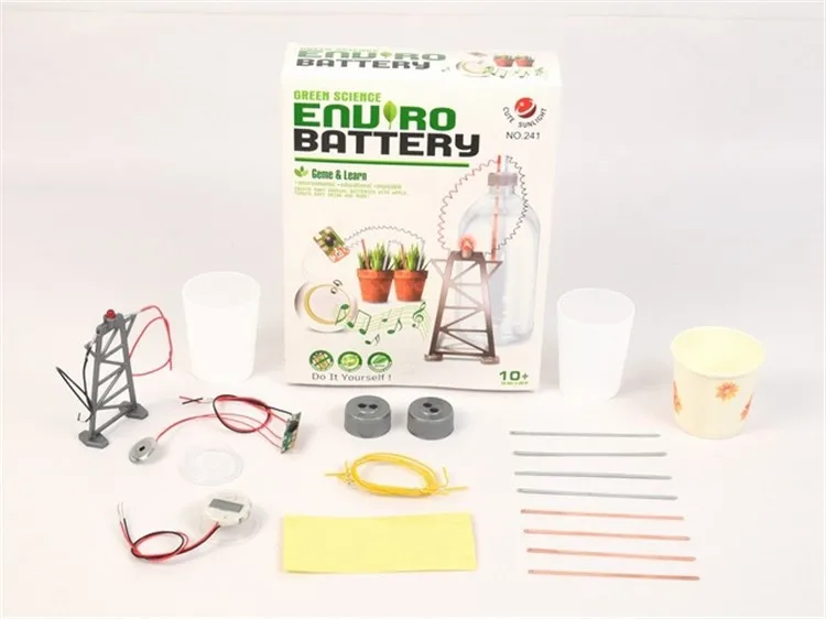 ECRODA DIY Зеленый Наука Enviro Комплект Аккумуляторов Великий Образования Игрушки для Детей как подарок Модель Комплекты Игрушка Новизны