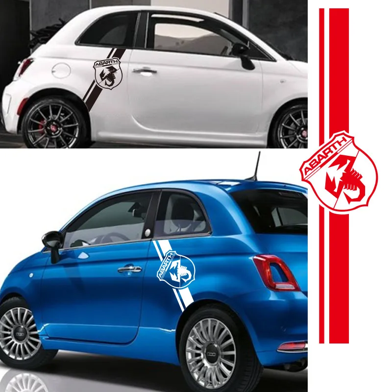 Автомобильный Стайлинг для Fiat 500 автомобиль ABARTH наклейки на капот флаг наклейка графическая полоса Гранде наклейки НА ВЕСЬ кузов#0122