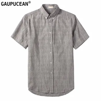 

Men Short Sleeve Shirt 100% Cotton BIG Size Summer Anti-static Blue Grey Red Solid Casual Street Male Quality Man Shirts
