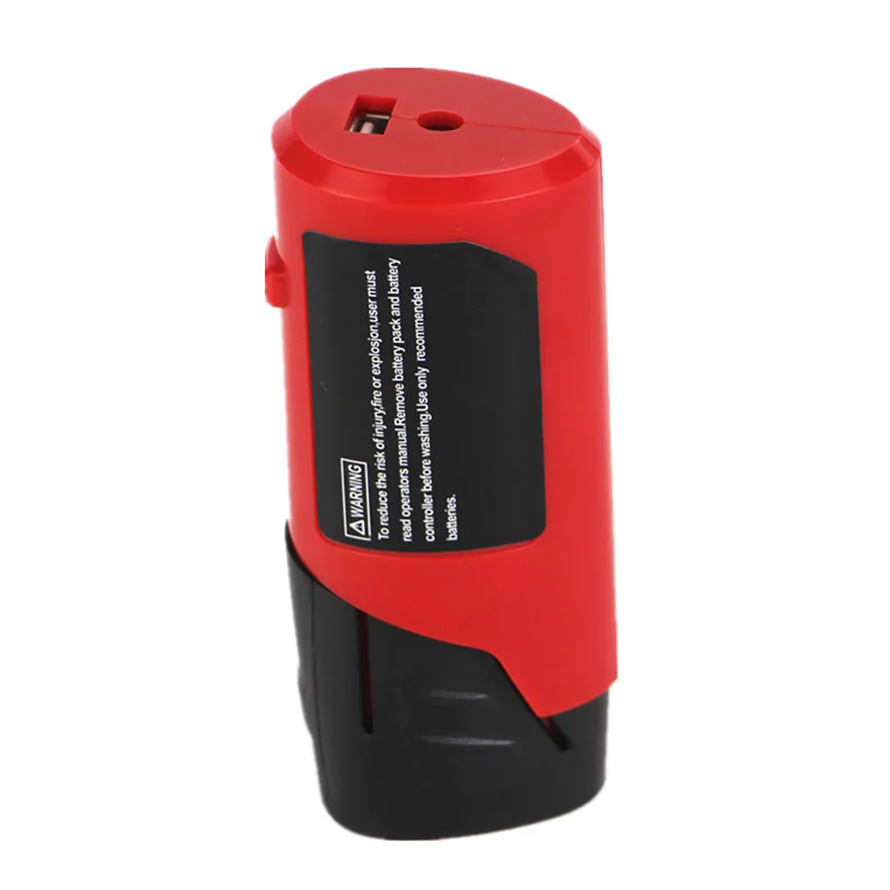 

Portable Replacement Tools ABS Safe Converter Power Source Charger USB Adapter Red For Milwaukee Lithium Battery 12V M12