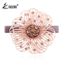 Новая мода со стразами большой полый заколка для волос цветок Зажимы acatate шпилька Для женщин Обувь для девочек Украшения для волос(jy810006
