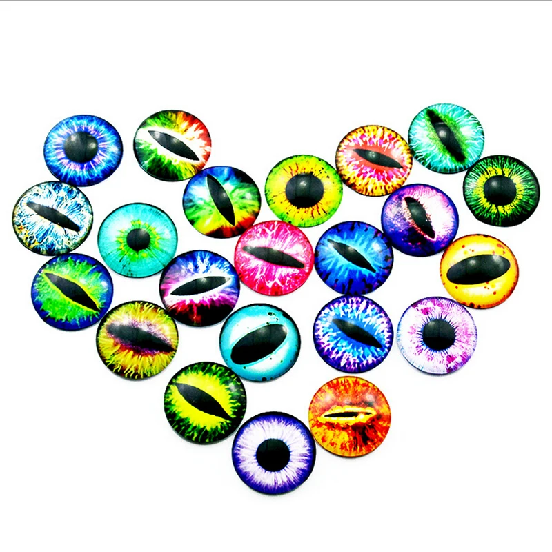50PCs 20MM Colorful Glass Dolls Eyes DIY Craft Eyes for font b Toy b font Dinosaur