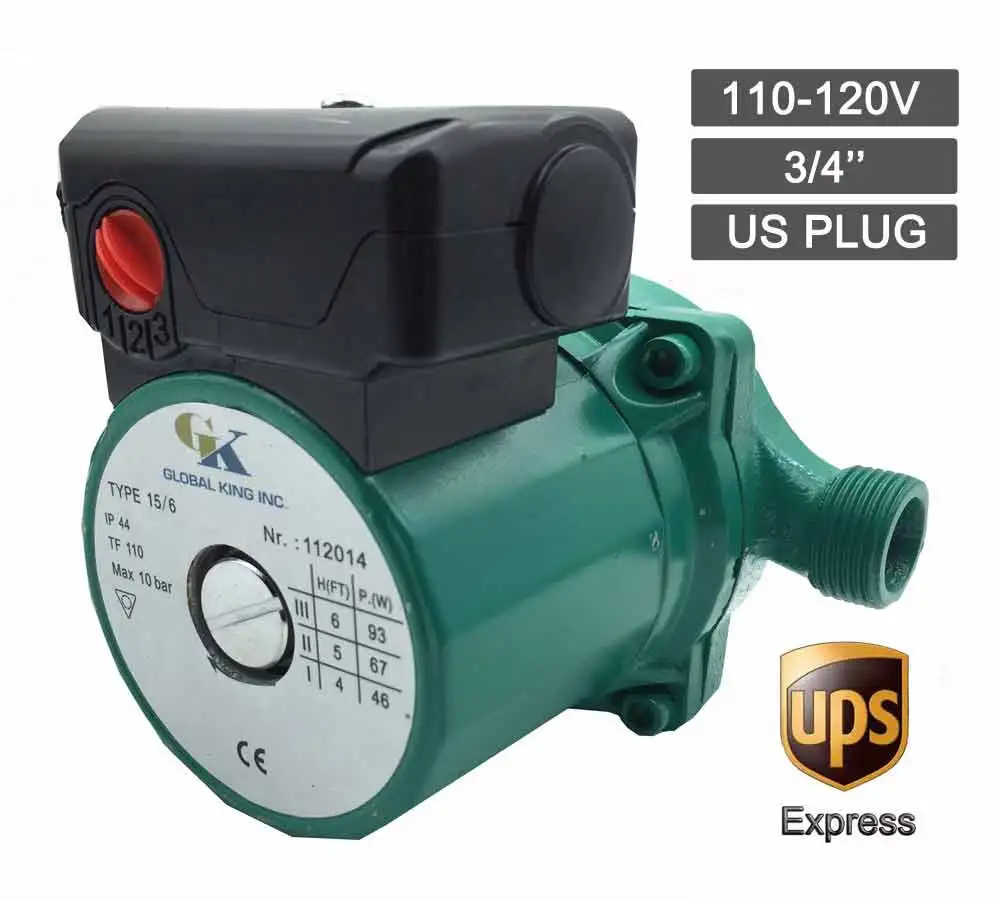 NPT 3/4'', 3 Speed Hot Water Circulator Pump 110V Household Circulation