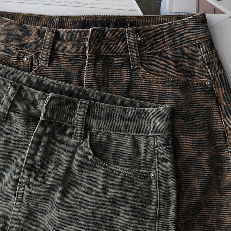 Сексуальная джинсовая юбка с леопардовым принтом женская летняя облегающая юбка-карандаш с высокой талией уличная Женская модная Повседневная мини-юбка faldas